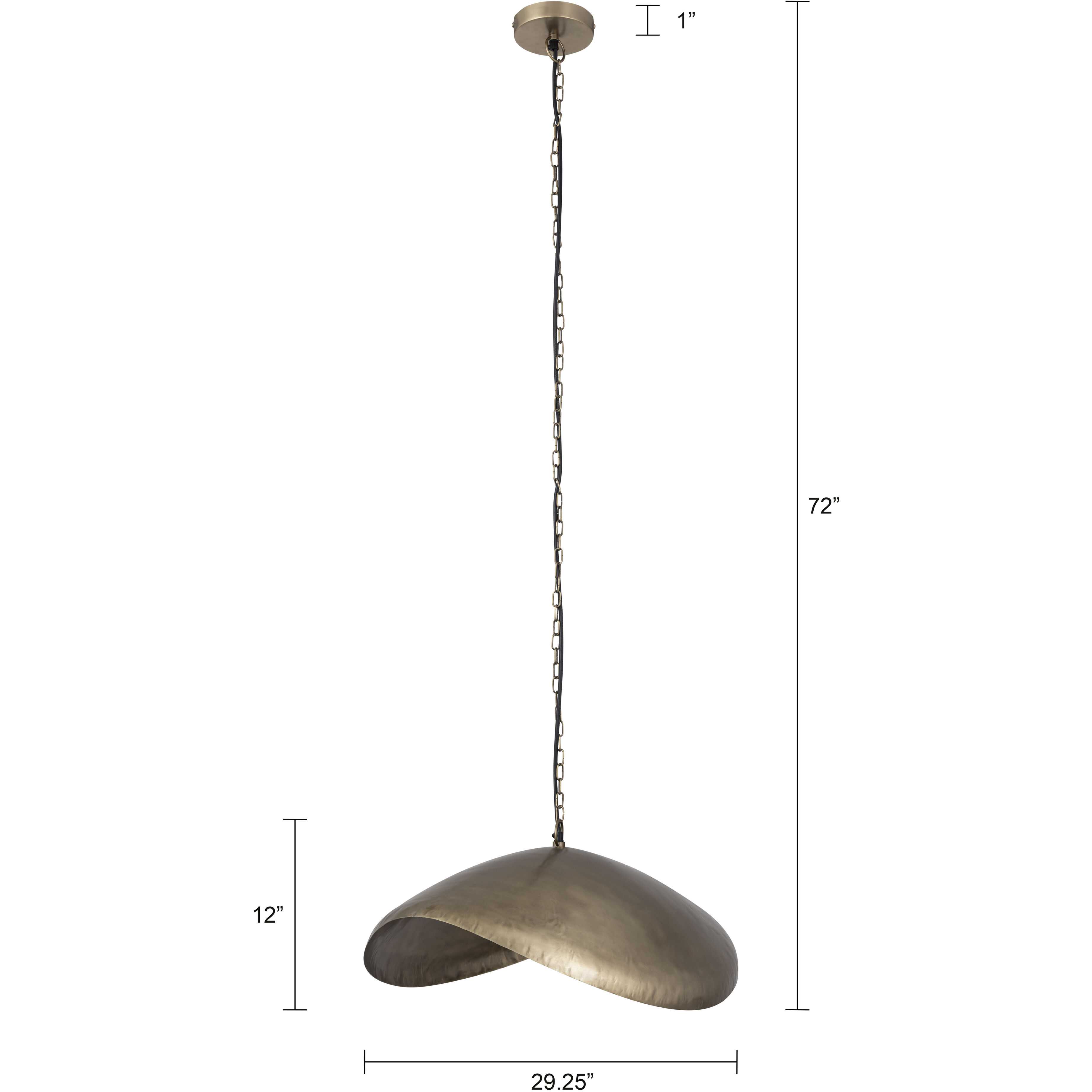 Maverick 1 Light 29.25 inch Antique Brass Pendant Ceiling Light