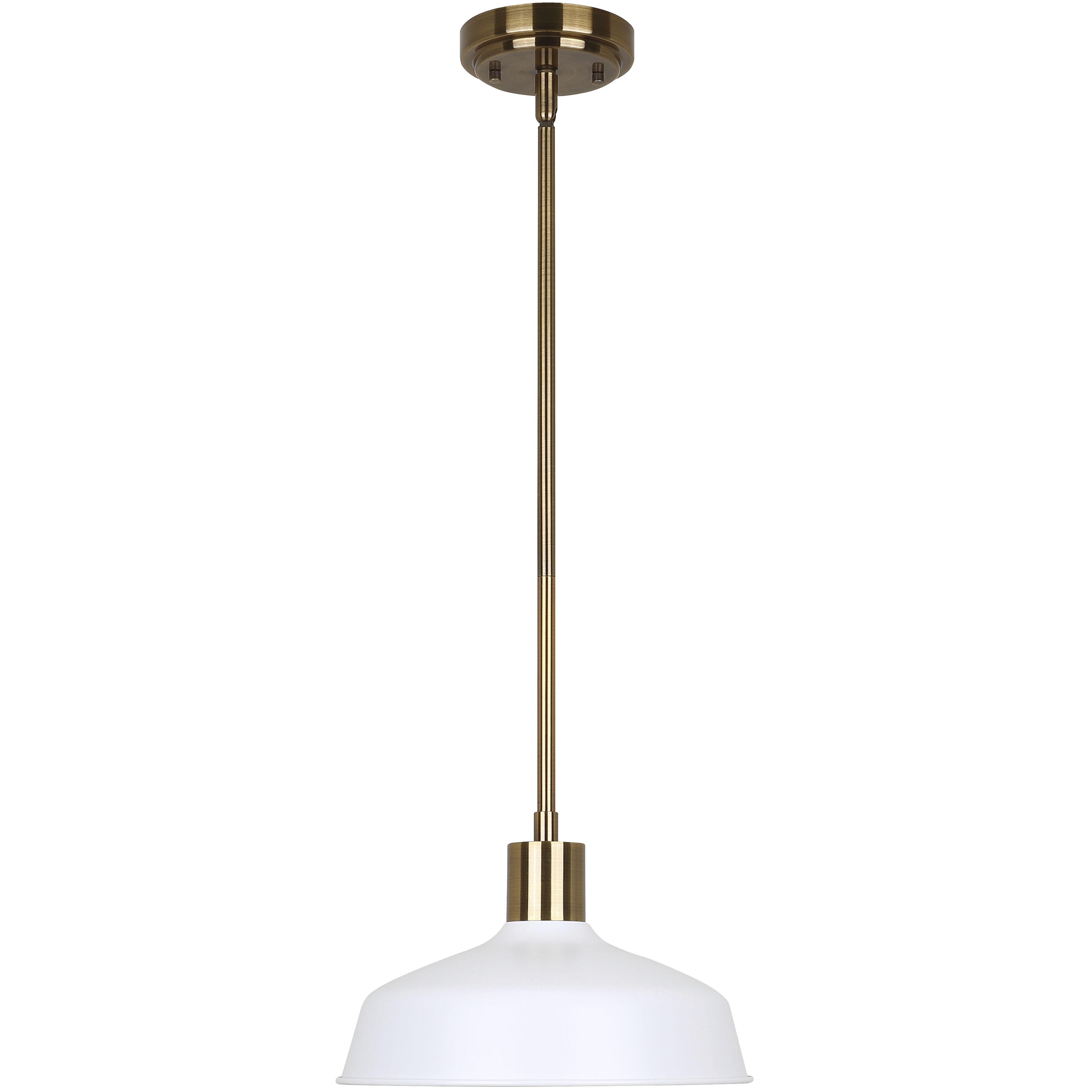 Bello 1 Light 10 inch Gold and White Pendant Lighting Ceiling Light