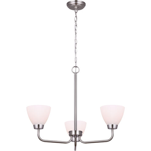 Madison 3 Light 20 inch Brushed Nickel Chandelier Ceiling Light