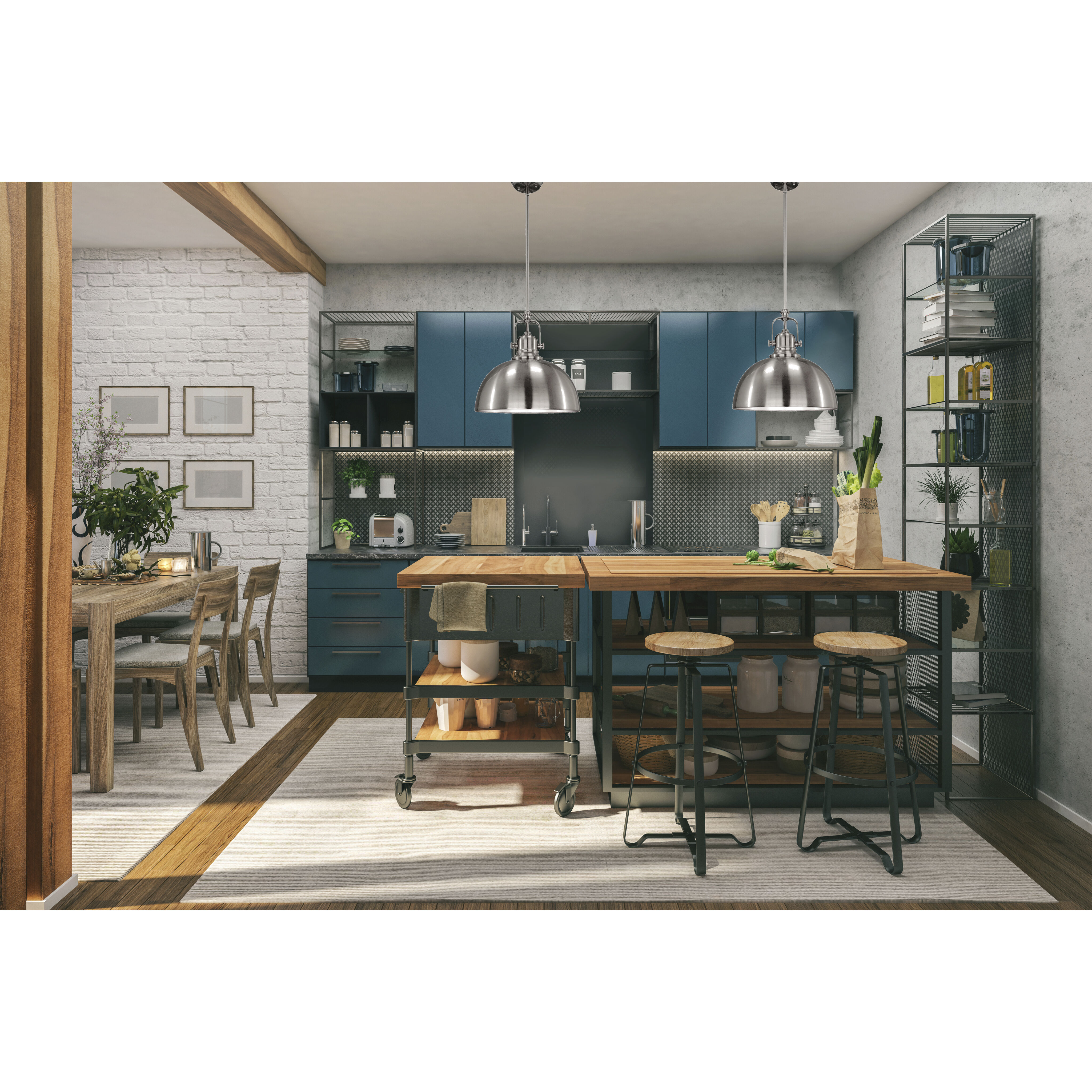 Madison 1 Light 9 inch Brushed Nickel Pendant Light Ceiling Light