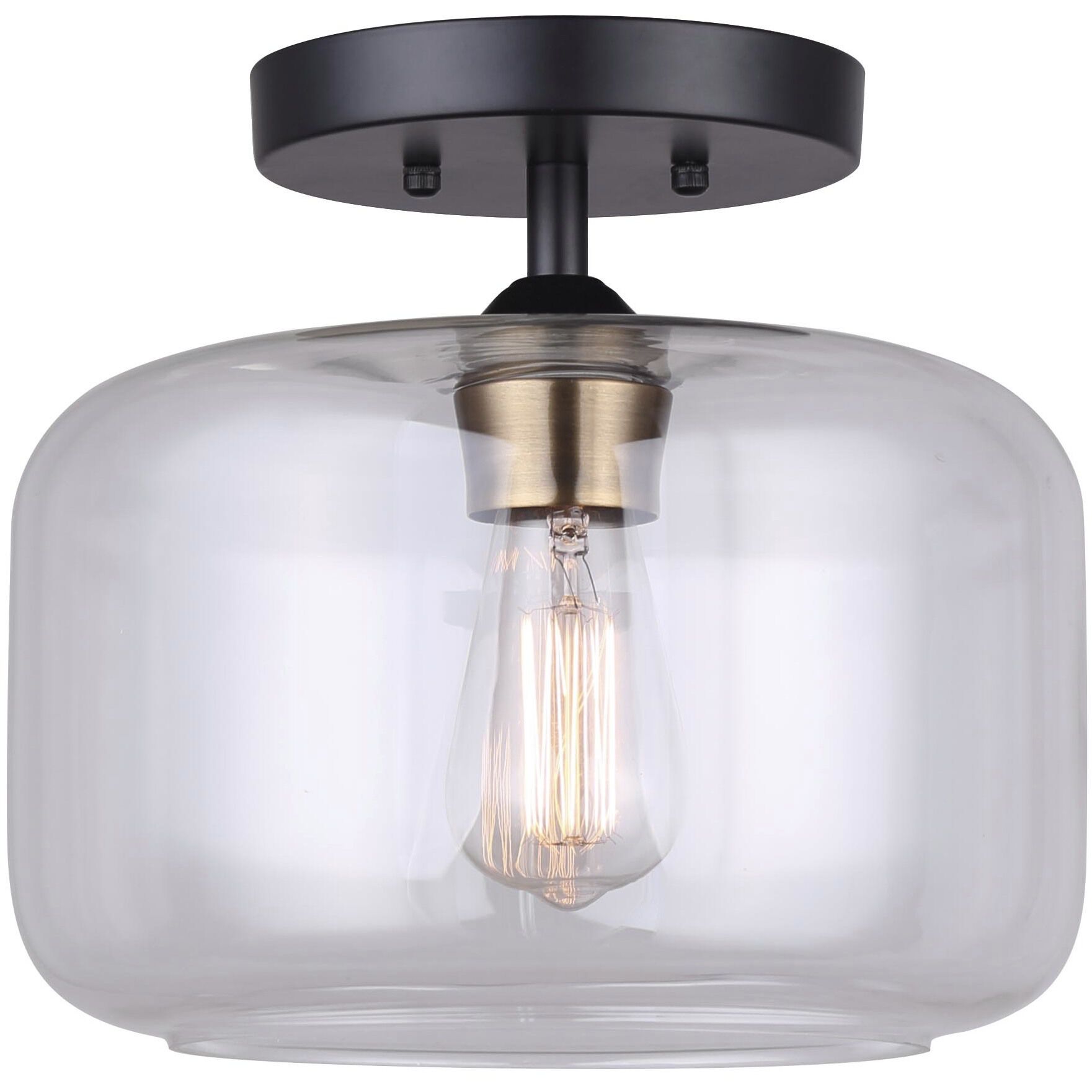 Fauna 1 Light 11 inch Matte Black/Gold Pendant Ceiling Light