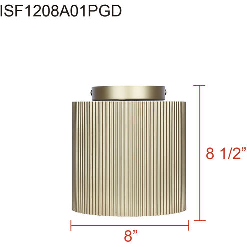 Scarlett 8 inch Gold Semi-Flush Mount Ceiling Light