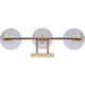 Berklie 3 Light 25.5 inch Gold Vanity Light Wall Light