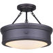 Madison 3 Light 15 inch Oil Rubbed Bronze Semi-Flush Ceiling Light