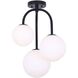 Gilla 3 Light 17 inch Black Semi-Flush Mount Ceiling Light