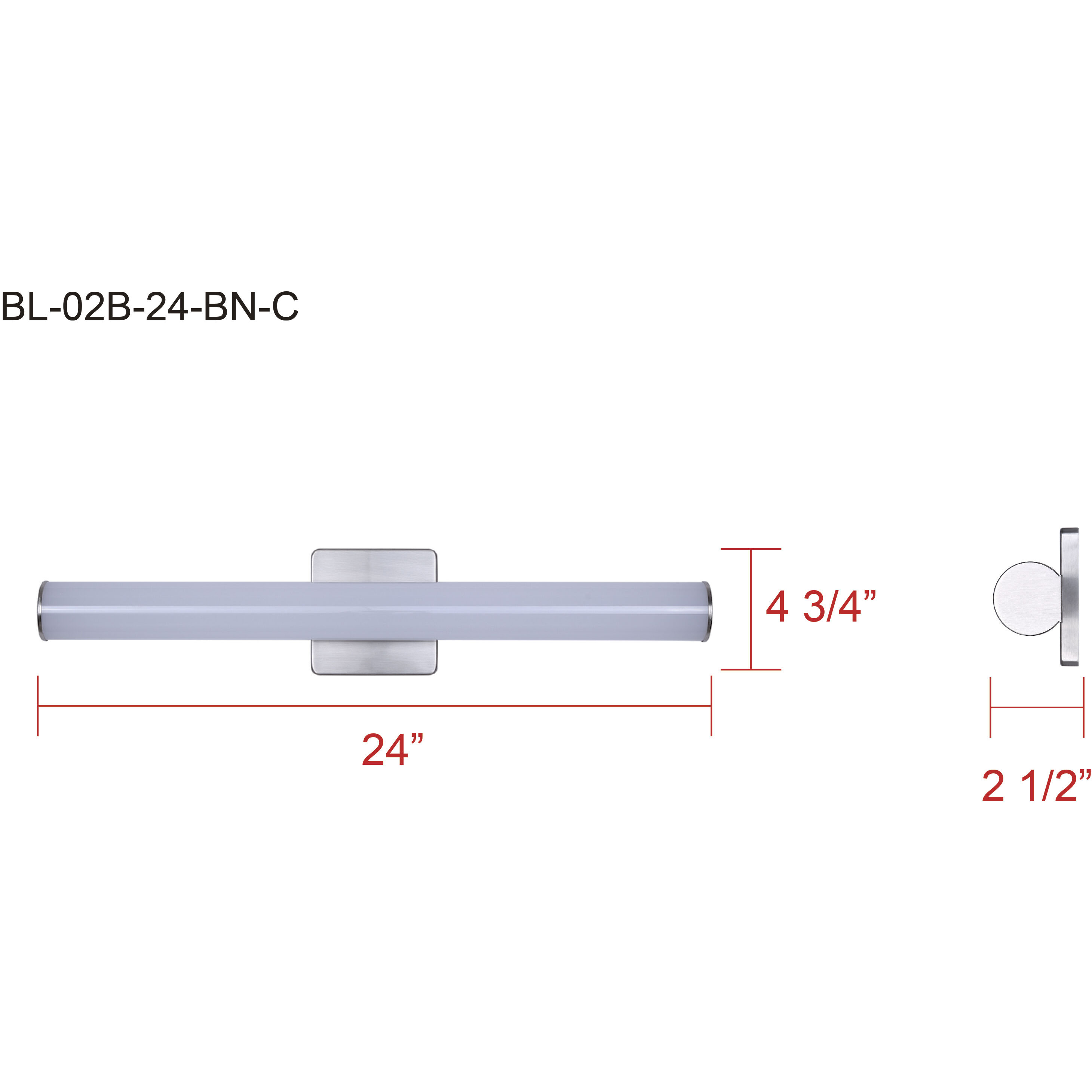 Osten LED 24 inch Brushed Nickel Vanity Light Wall Light