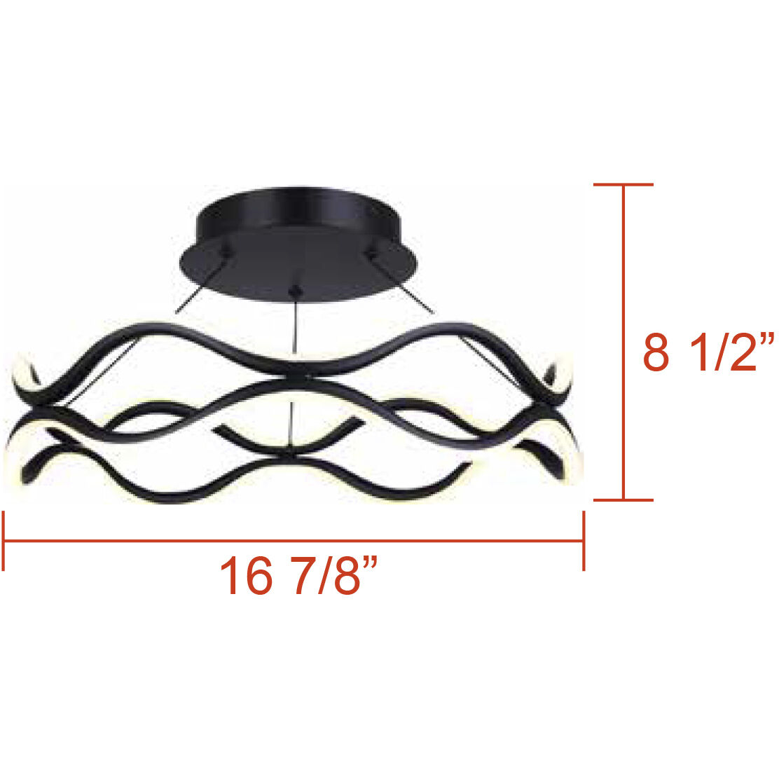 Castra LED 16.88 inch Black Semi-Flush Mount Ceiling Light