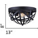 Madison 2 Light 13 inch Black Flush Mount Ceiling Light