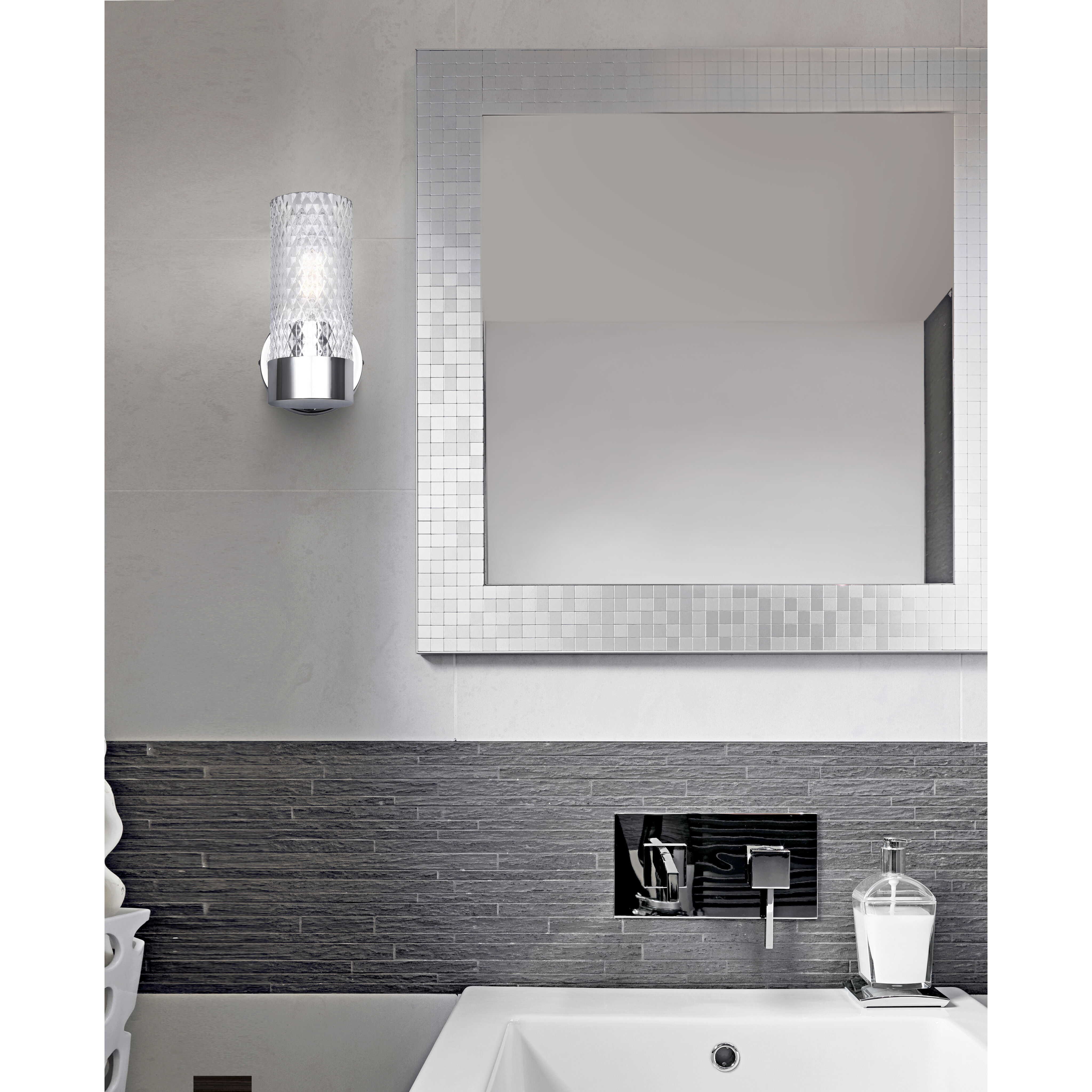 Eden 1 Light 6.88 inch Chrome Vanity Light Wall Light