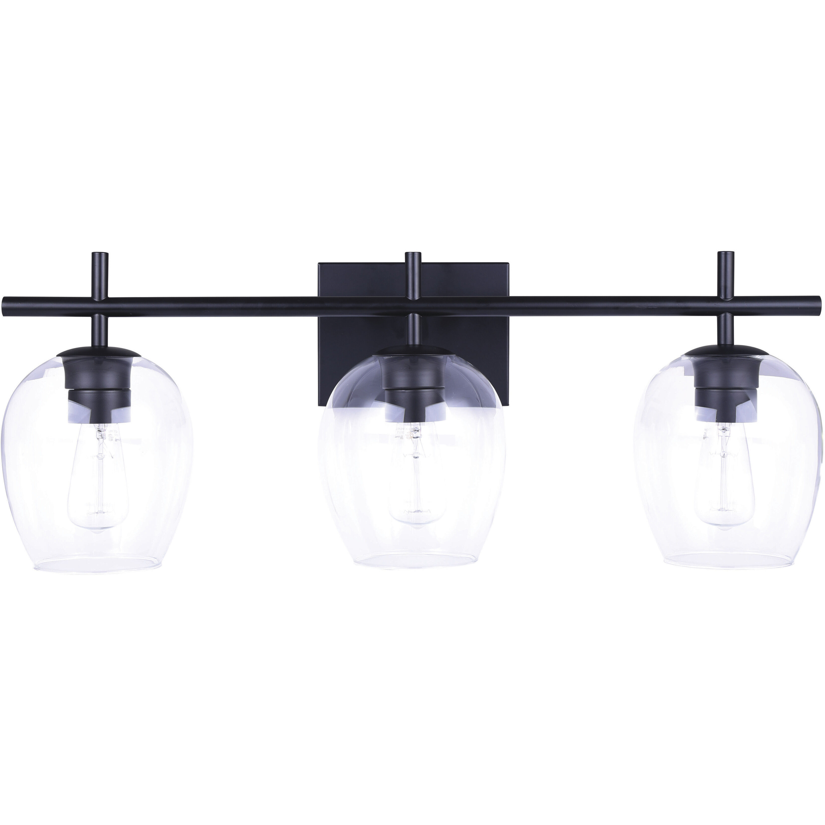 Madison 3 Light 25 inch Black Vanity Light Wall Light