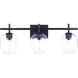 Madison 3 Light 25 inch Black Vanity Light Wall Light