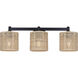 Meadow 3 Light 25.25 inch Black Vanity Light Wall Light