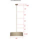 Scarlett 3 Light 22 inch Gold Chandelier Ceiling Light