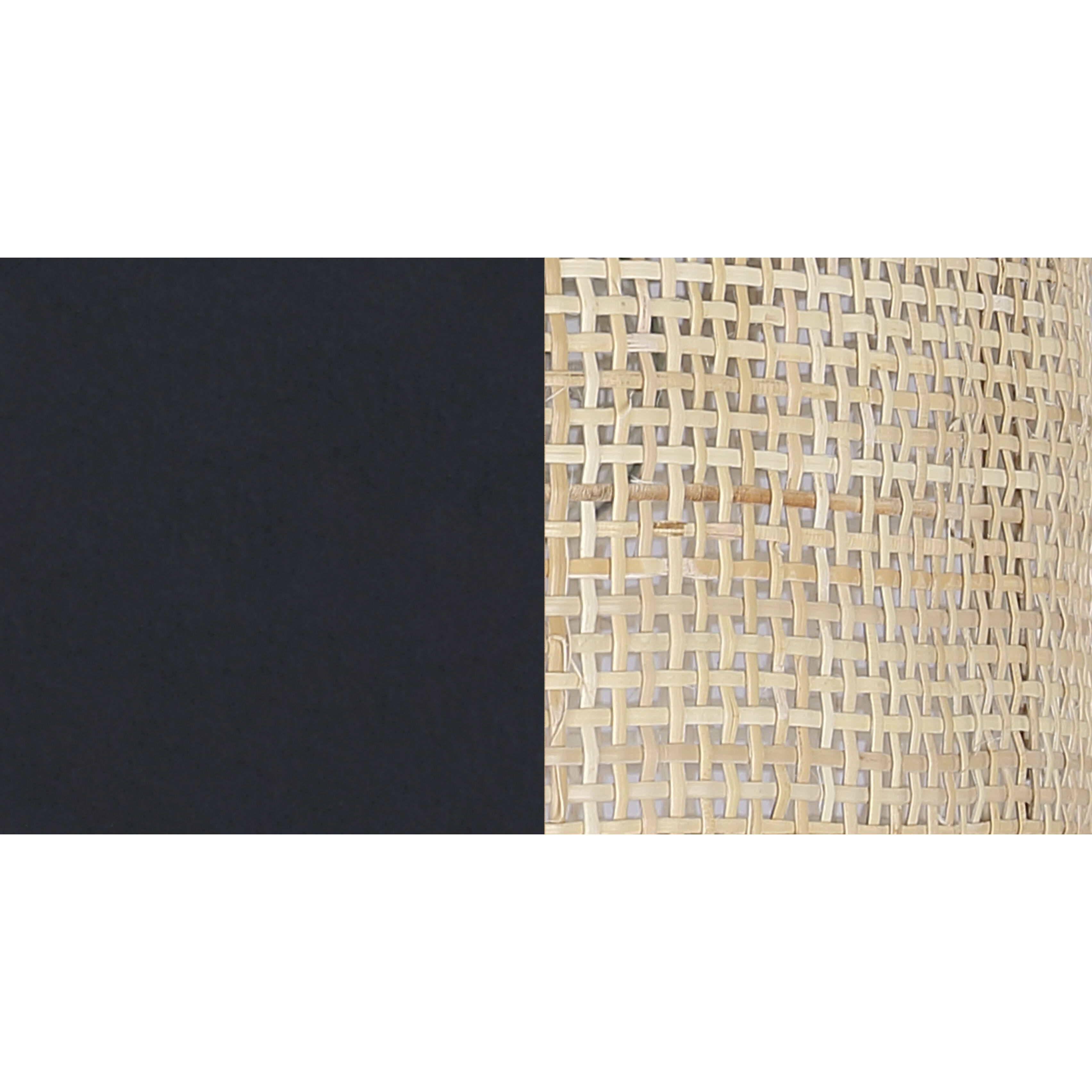 Bellamy 3 Light 16.25 inch Black Flush Mount Ceiling Light in Natural Rattan