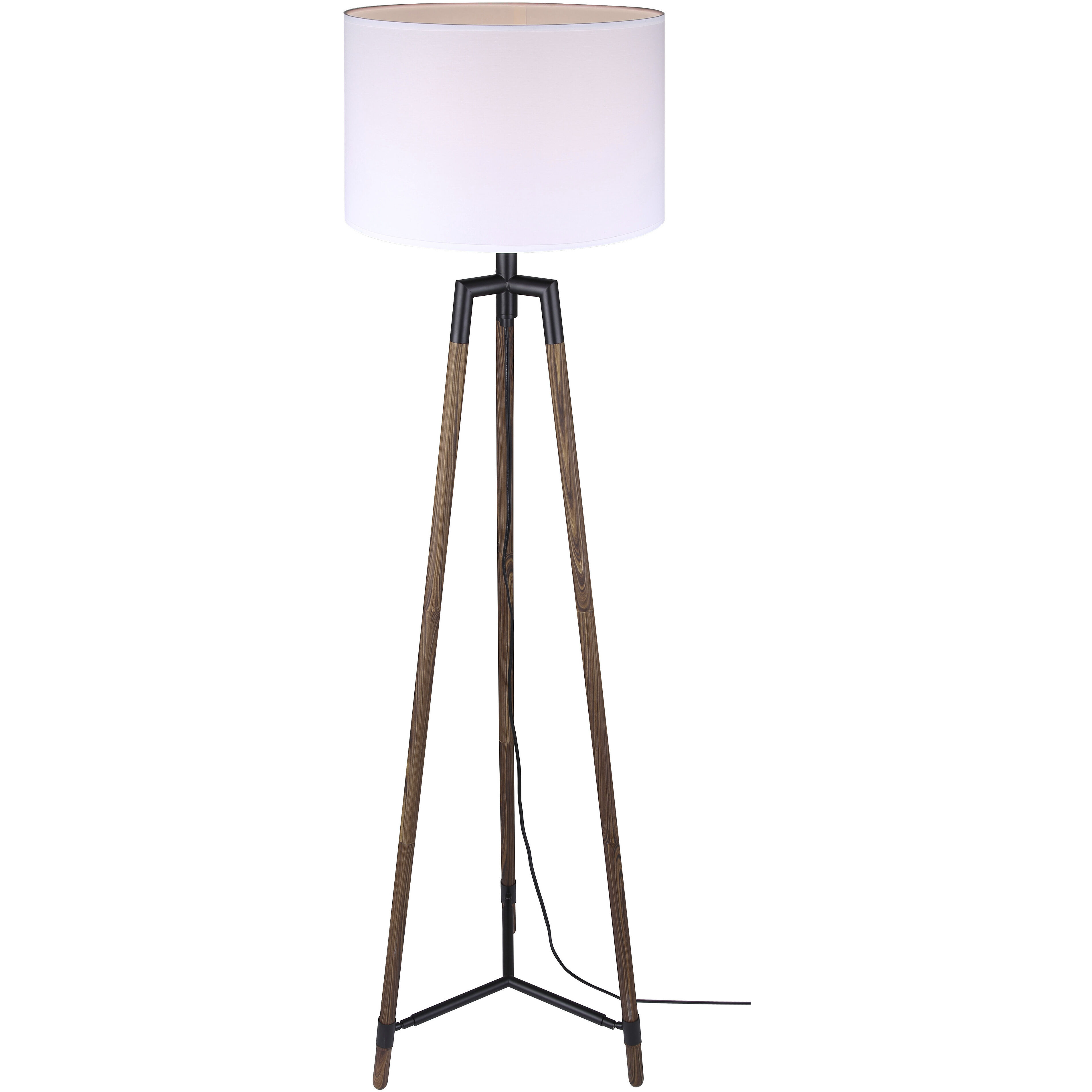 Cameram 62.5 inch 150.00 watt Black and Wood Floor Lamp Portable Light