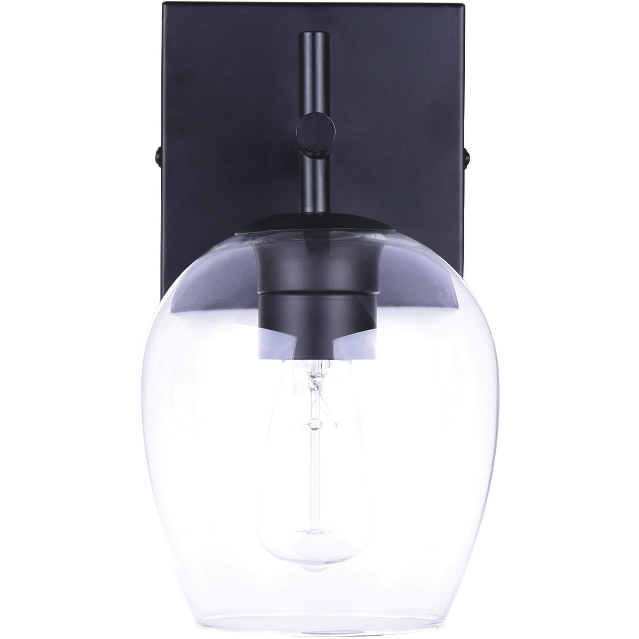 Madison 1 Light 8 inch Black Vanity Light Wall Light