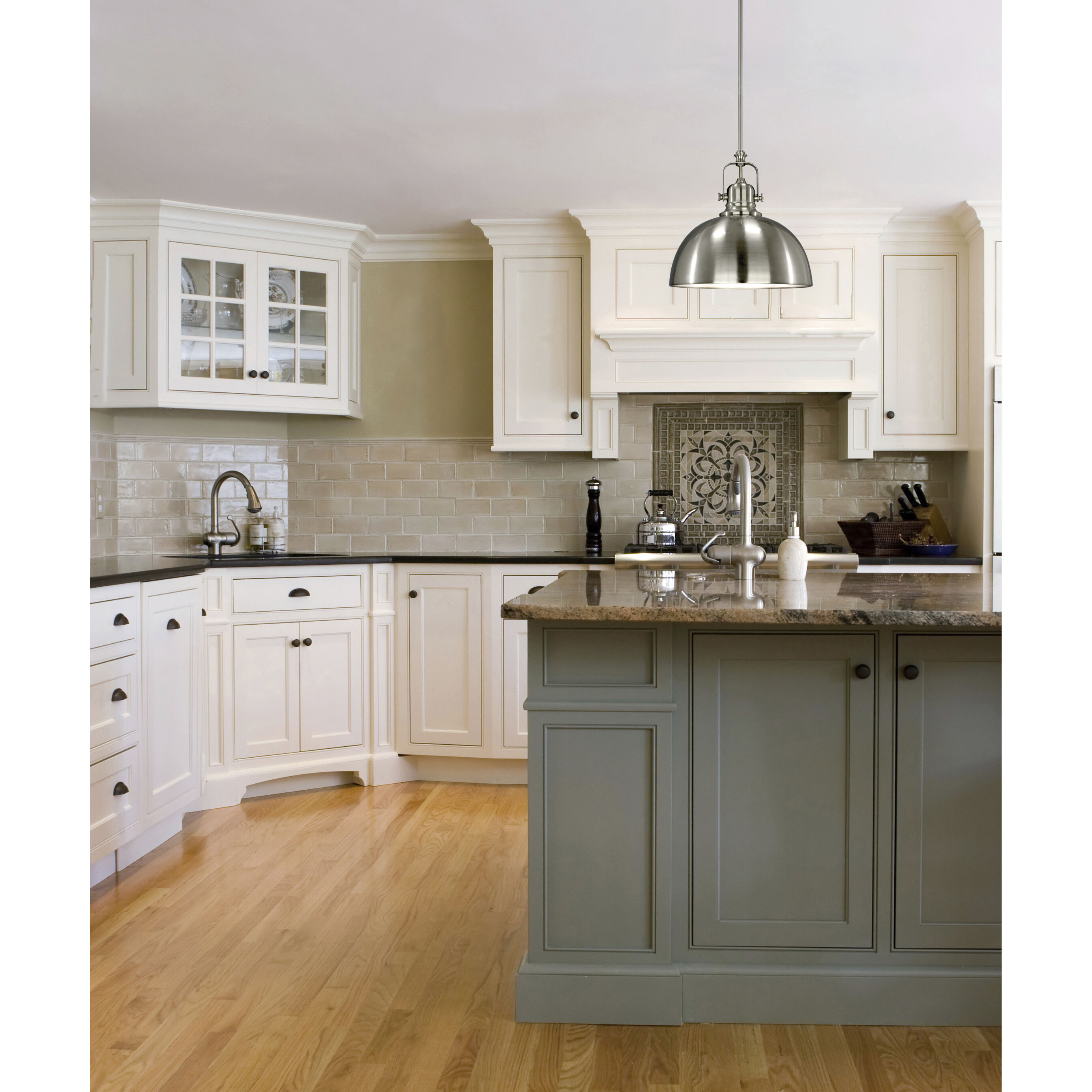 Madison 1 Light 9 inch Brushed Nickel Pendant Light Ceiling Light