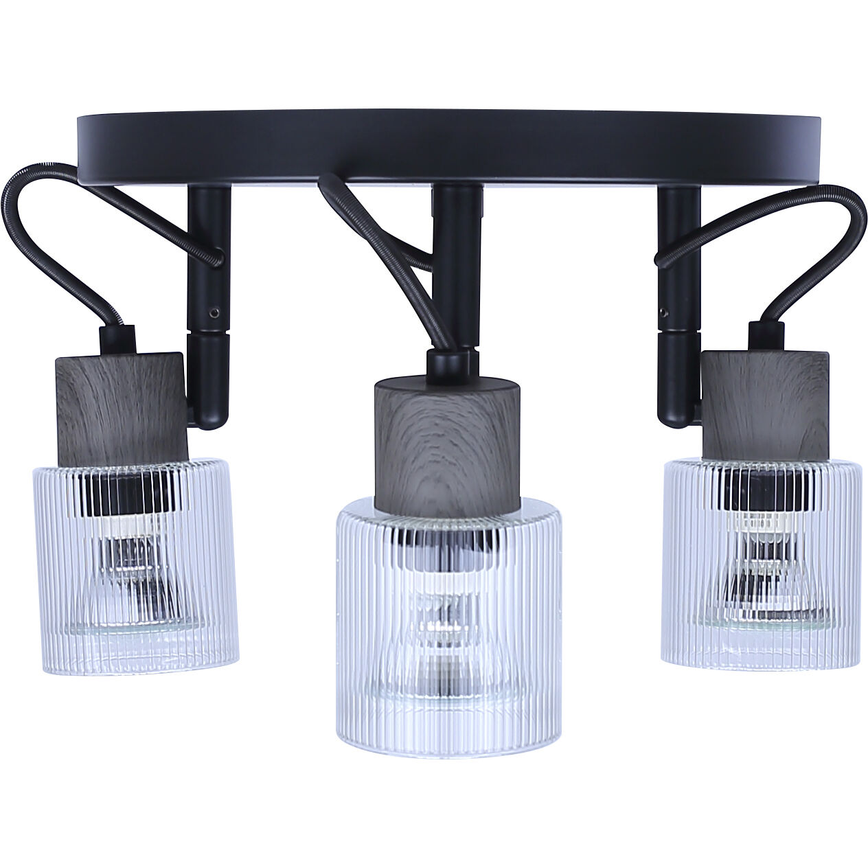 Owen Black and Wood Track Lighting Ceiling Light