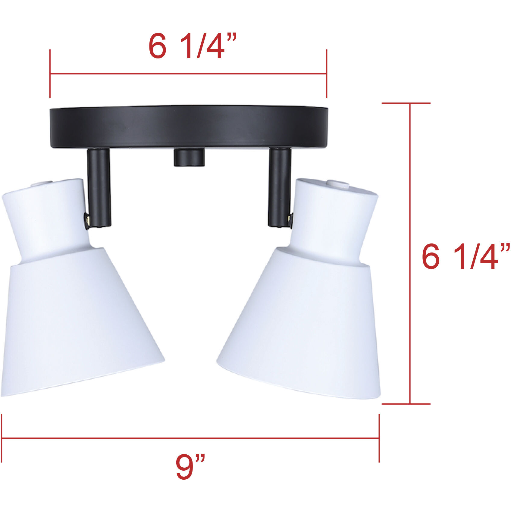 Radley 2 Light Black/White Track Lighting Ceiling Light