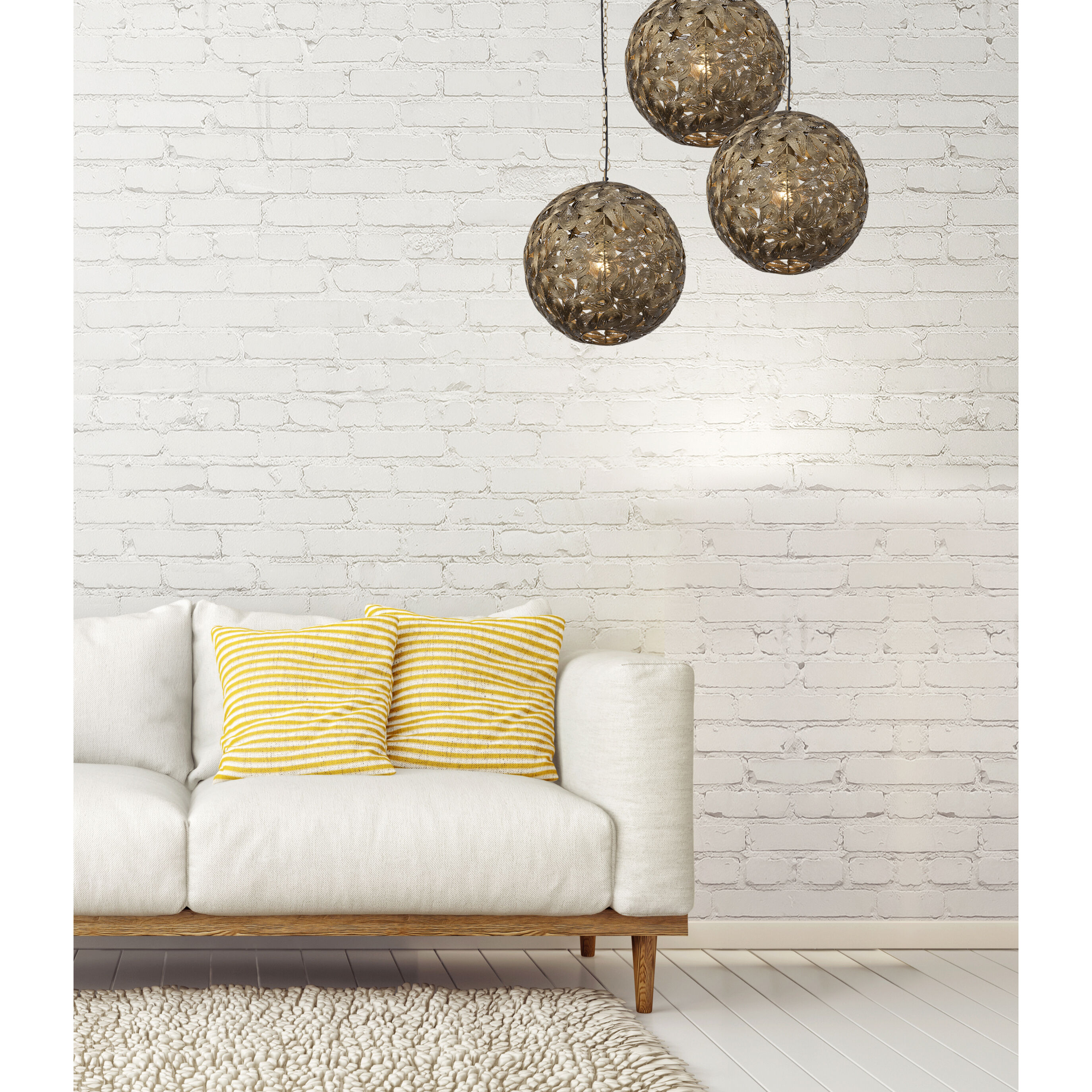 Kora 1 Light 15 inch Antique Brass Pendant Ceiling Light