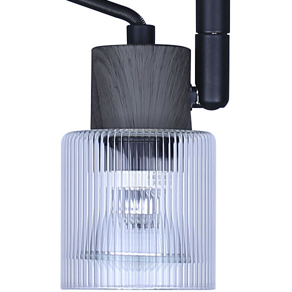 Owen 1 Light Black and Wood Track Lighting Ceiling Light