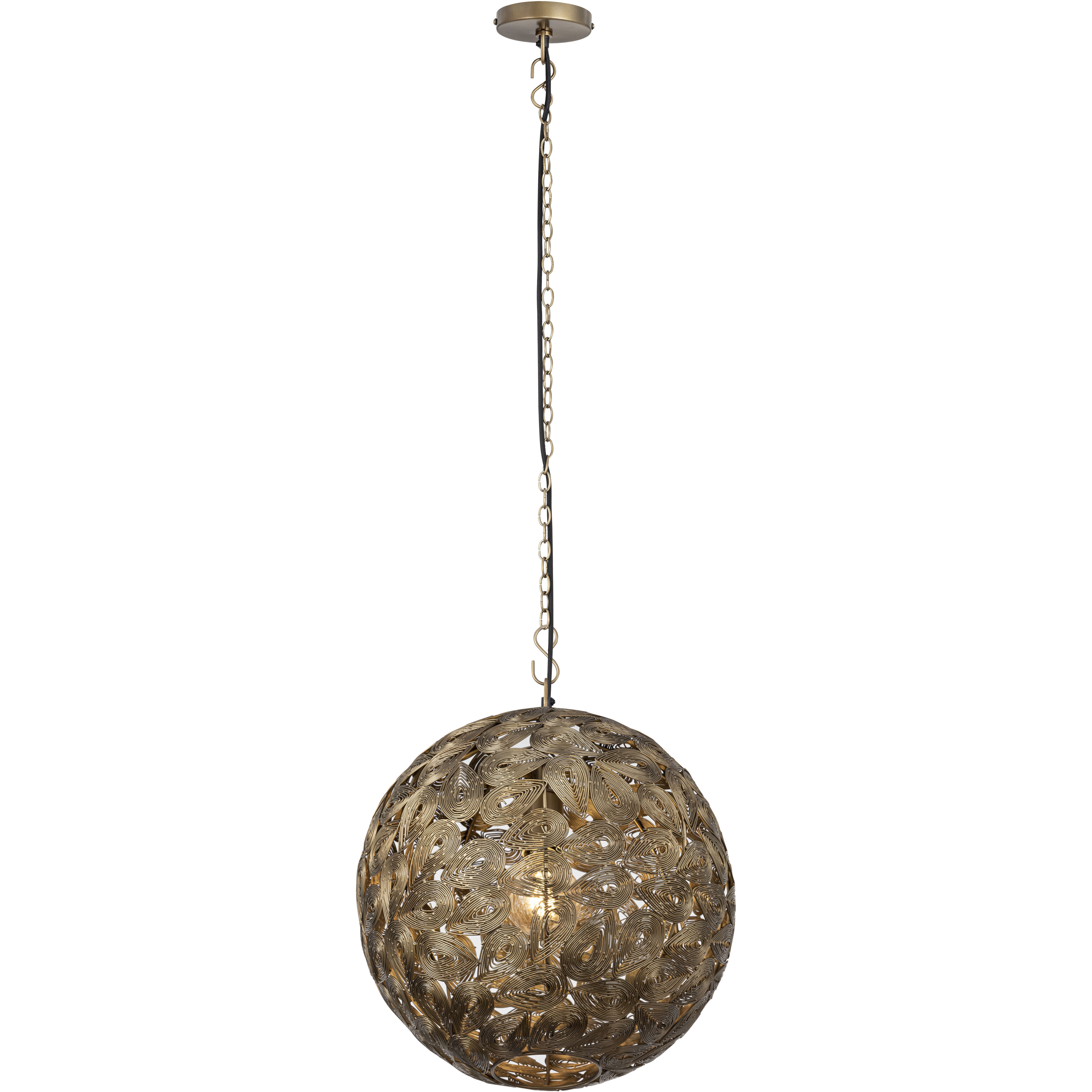 Kora 1 Light 15 inch Antique Brass Pendant Ceiling Light