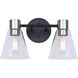 Davina 2 Light 14.5 inch Black/Brushed Nickel Vanity Light Wall Light