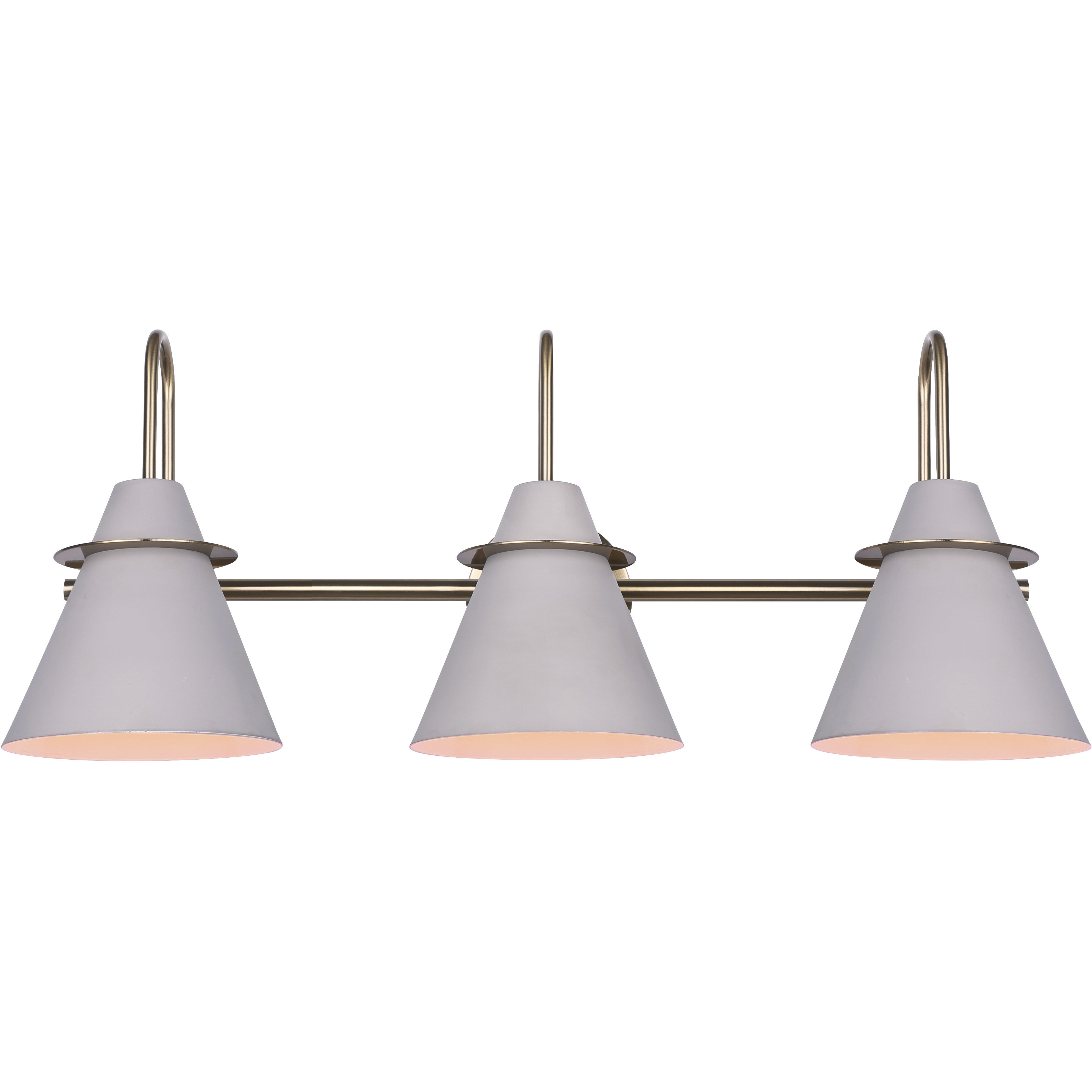Talia 3 Light Matte Grey and Gold Vanity Light Wall Light