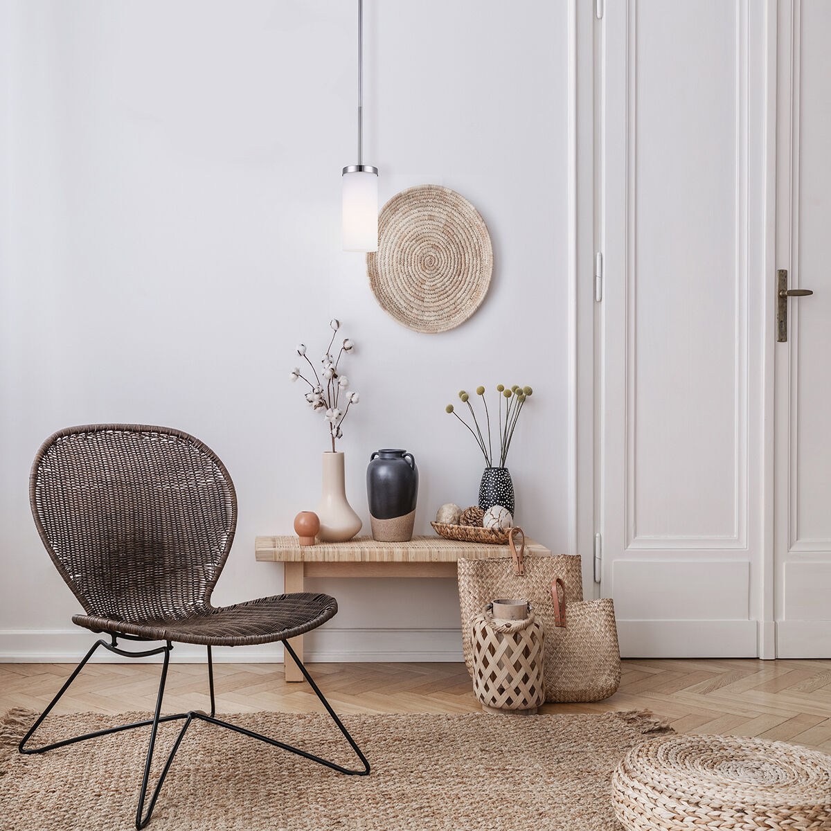 Madison 1 Light 4 inch Brushed Nickel Pendant Ceiling Light