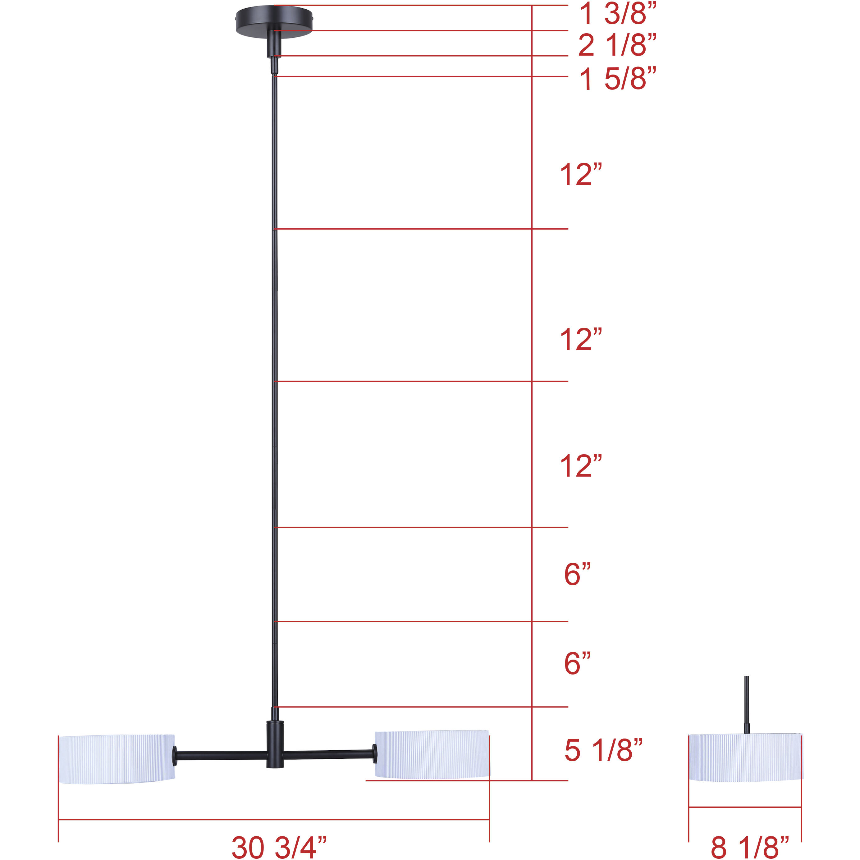Carmynn LED 8.13 inch Black Pendant Ceiling Light