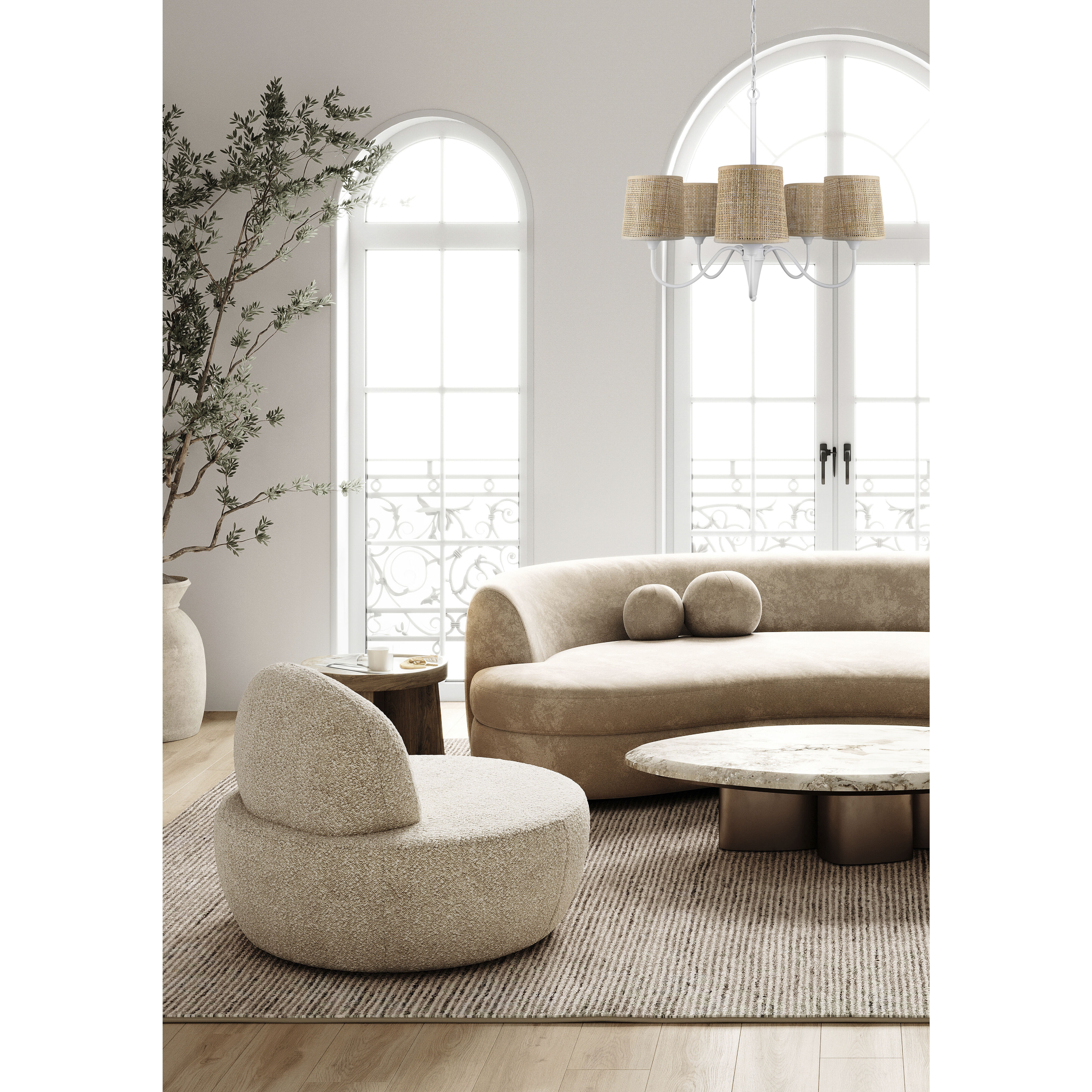 Daisey 5 Light 27 inch White Chandelier Ceiling Light