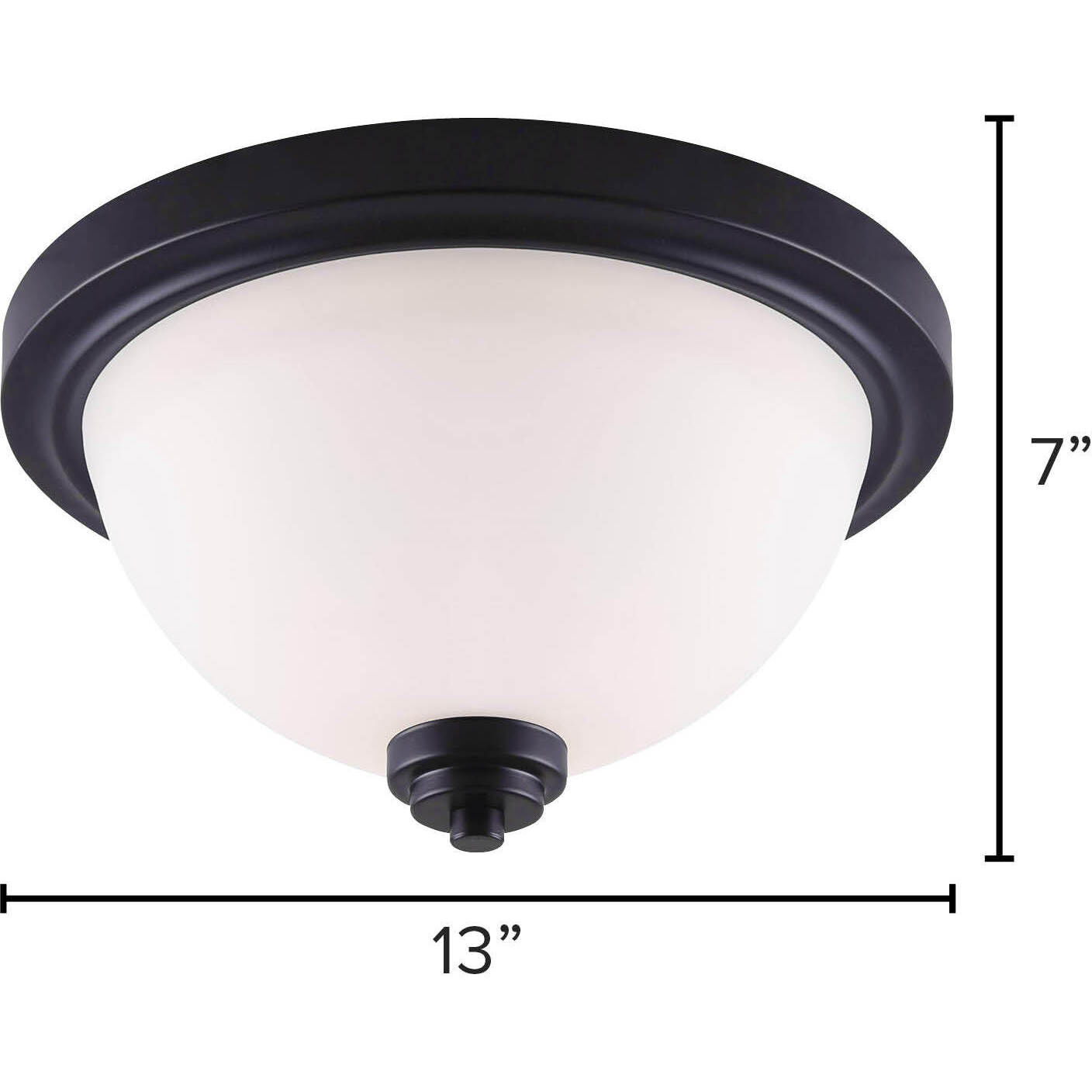 Portia 2 Light 13 inch Matte Black Flush Mount Ceiling Light