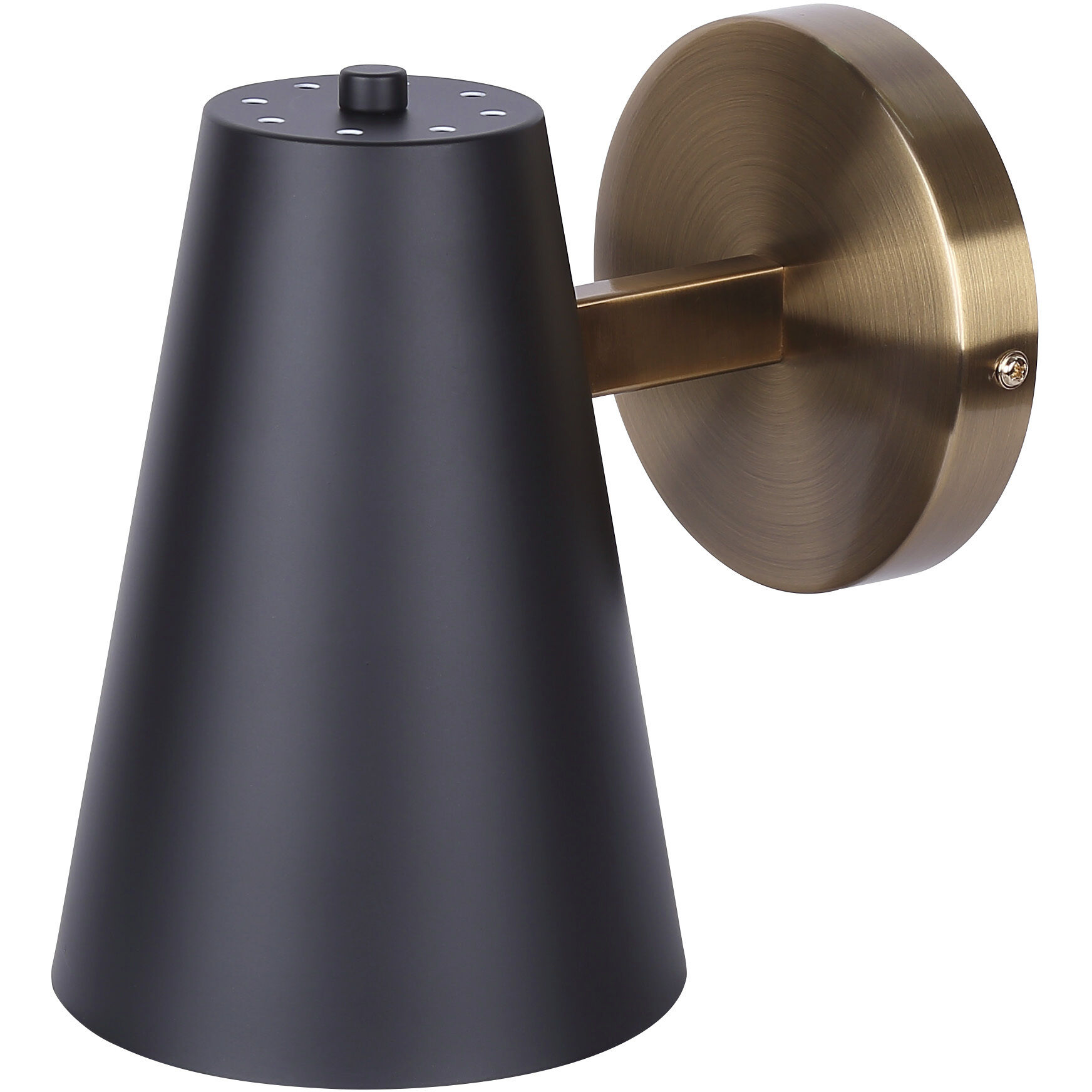 Harken 1 Light 7.75 inch Matte Black and Gold Vanity Light Wall Light