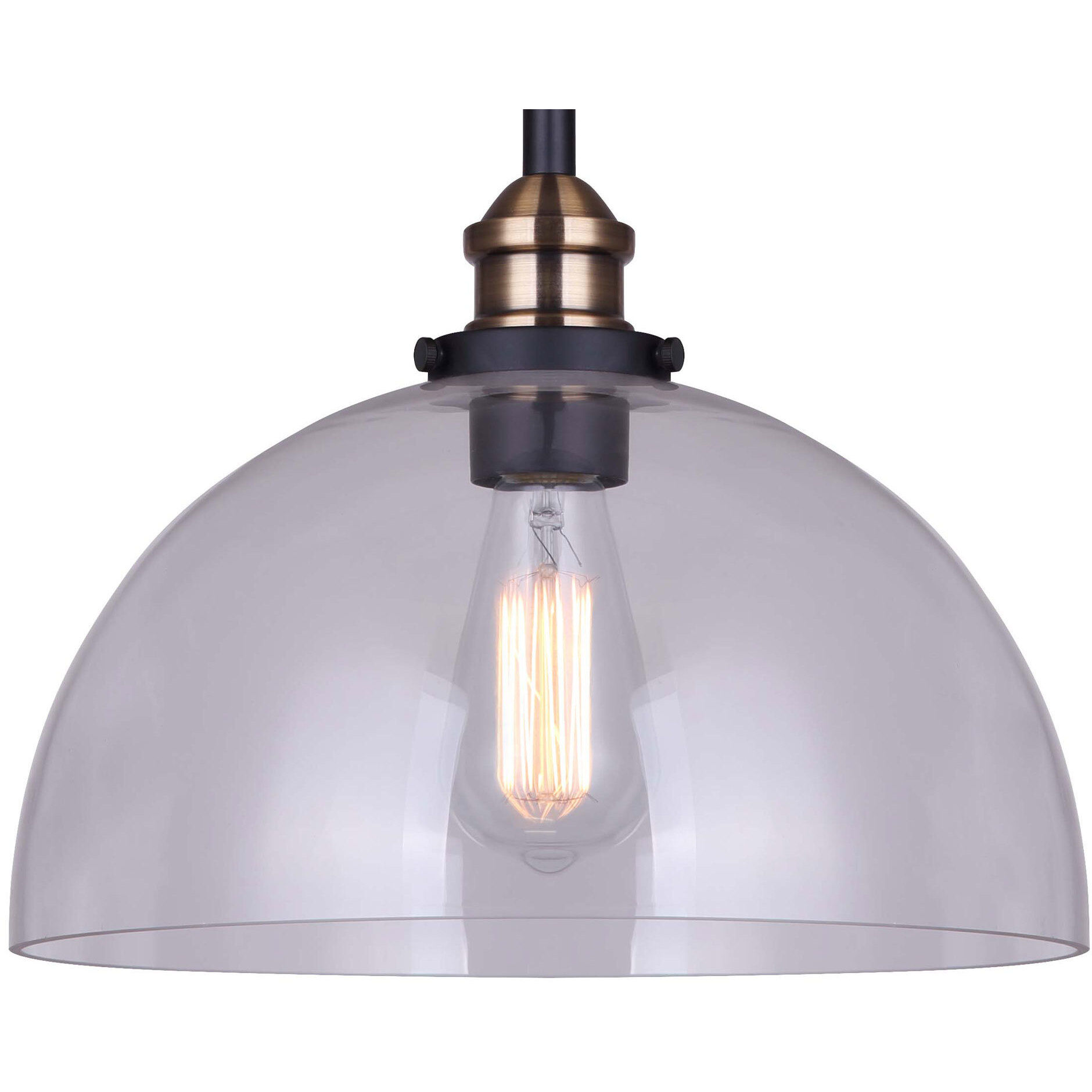 Thea 1 Light 12 inch Black/Gold Pendant Ceiling Light