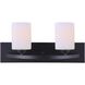 Hampton 2 Light 18 inch Black Vanity Light Wall Light