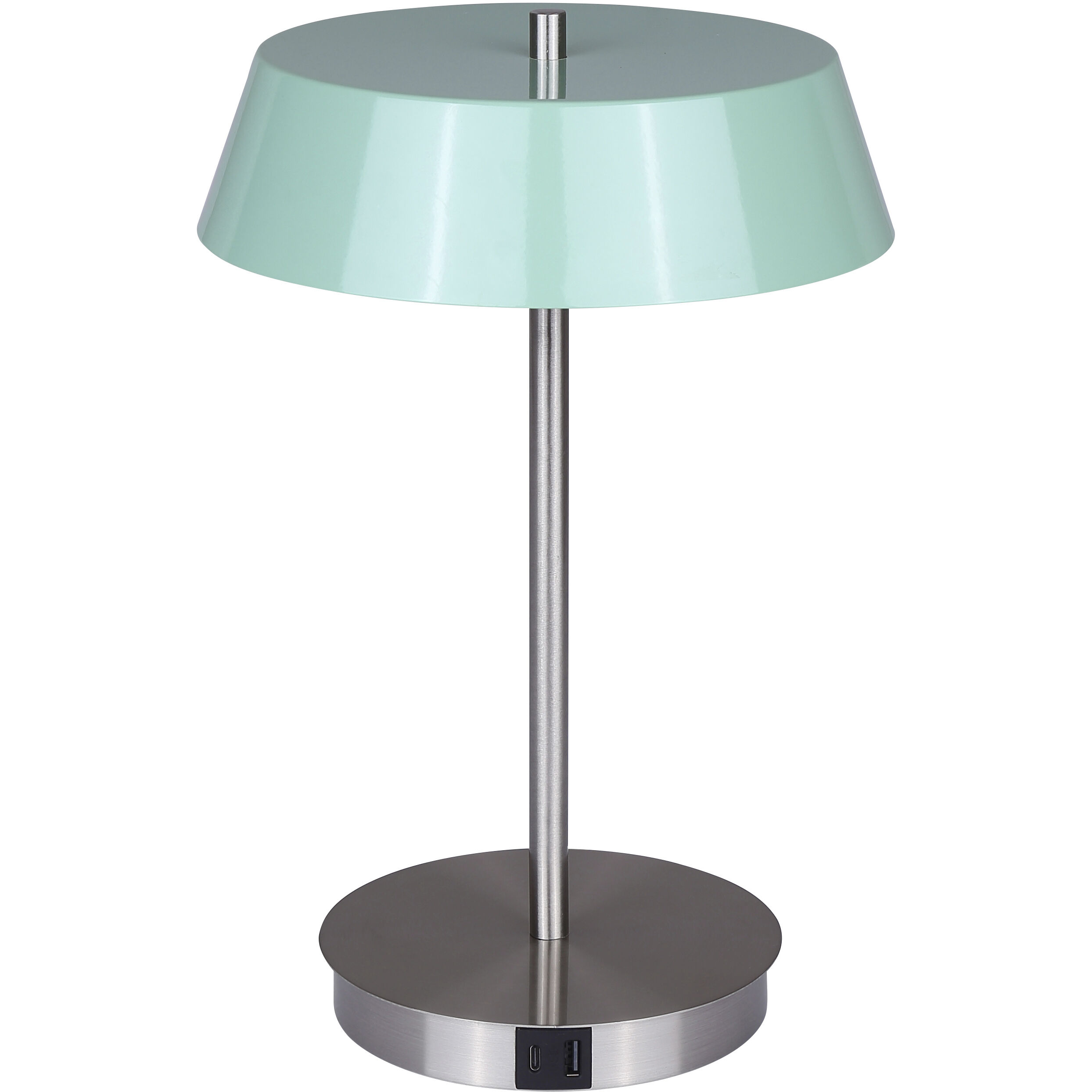 Jessa 14 inch 16.00 watt Brushed Nickel Table Lamp Portable Light in Teal Metal