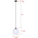 Halsey 1 Light 9.75 inch Black Pendant Ceiling Light