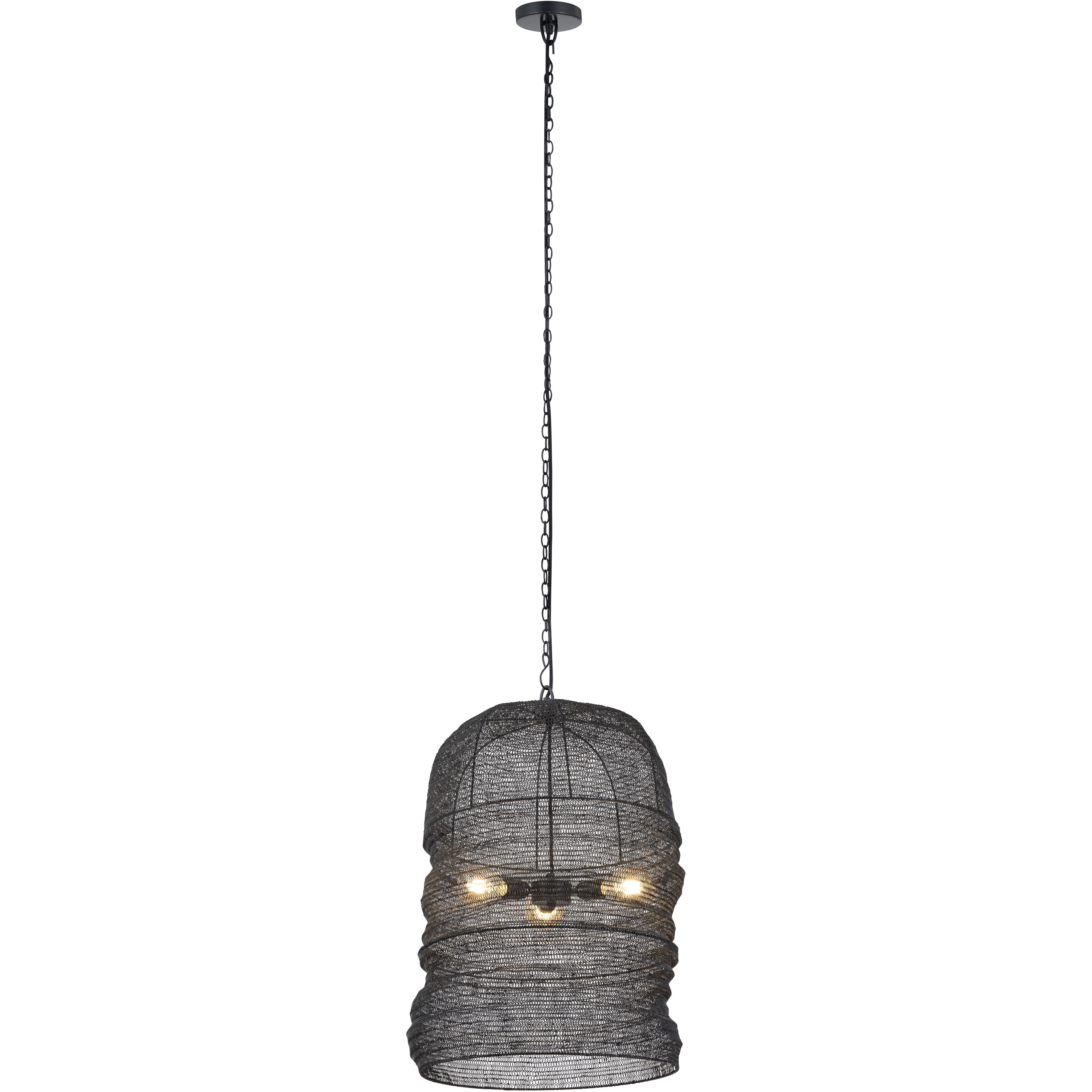 Kara 3 Light 20 inch Matte Black Pendant Ceiling Light