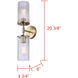 Kinslea 2 Light 6 inch Gold Vanity Light Wall Light in Clear Glass