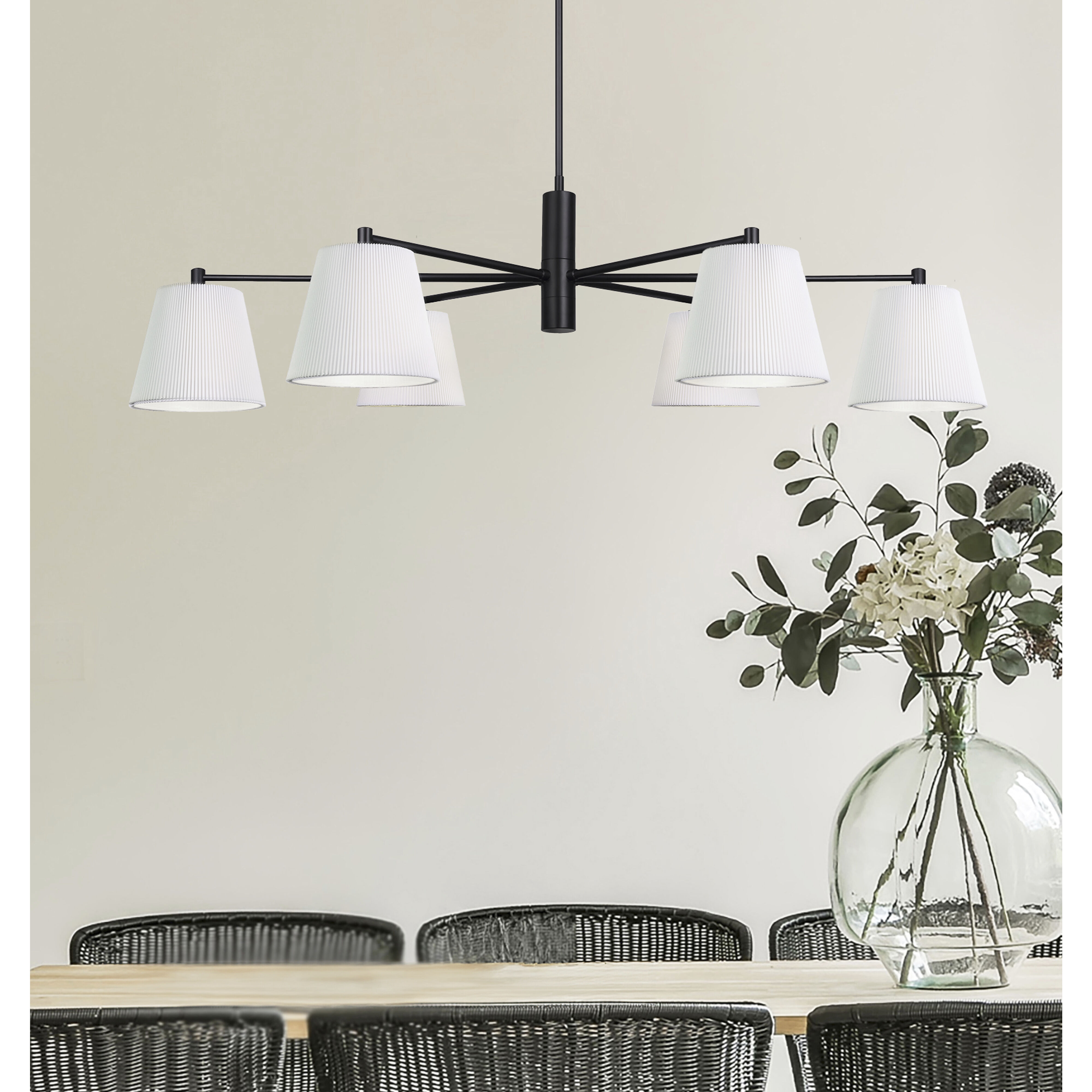 Aspen 6 Light 15.25 inch Black Chandelier Ceiling Light