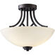 Madison 3 Light 15 inch Oil Rubbed Bronze Semi-Flush Ceiling Light