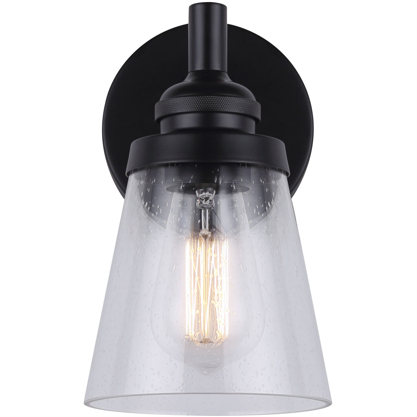 Declan 1 Light 7 inch Matte Black Vanity Light Wall Light