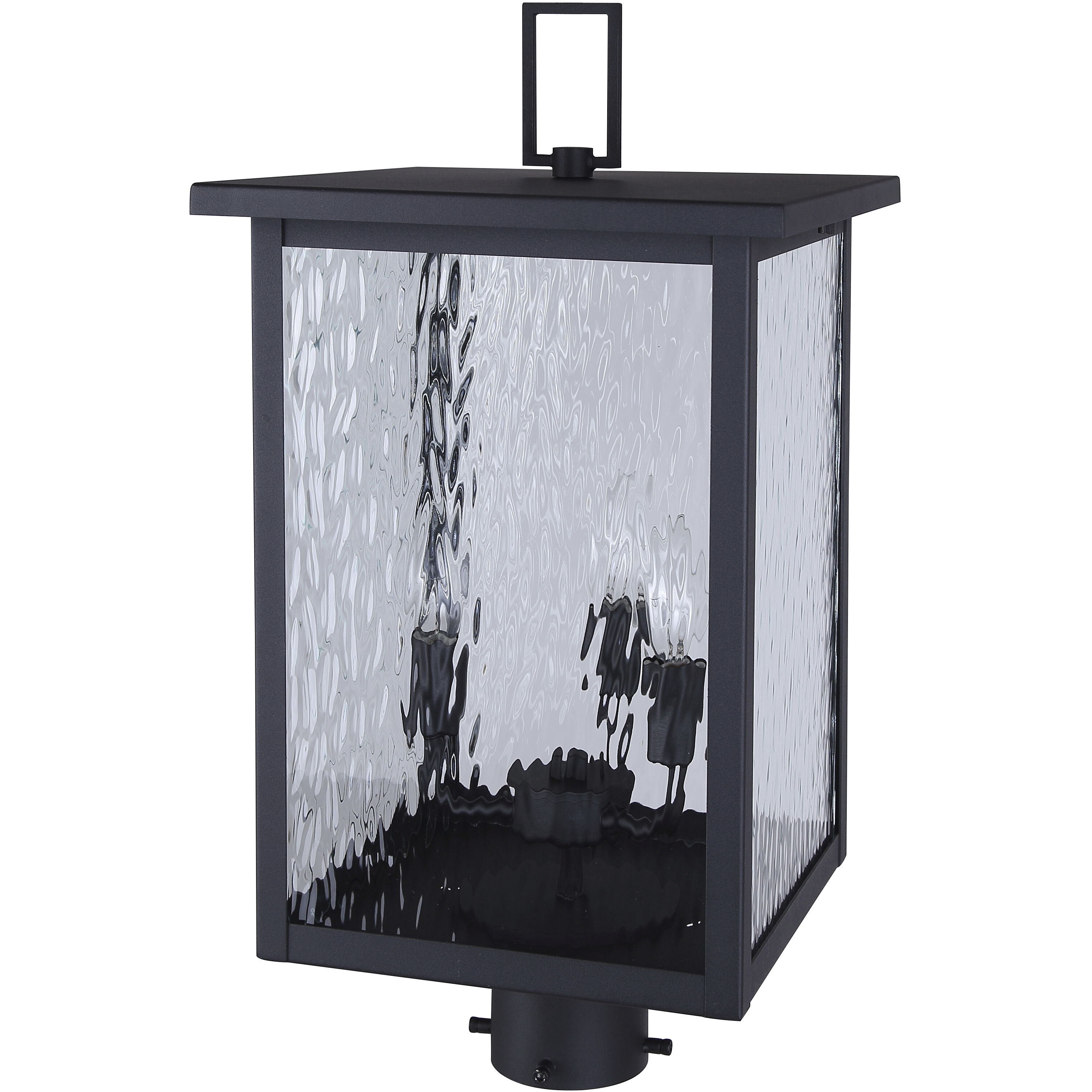 Shana 3 Light 22 inch Black Outdoor Post Lantern