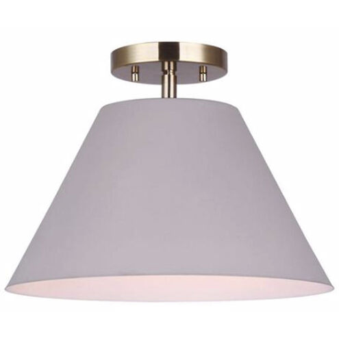 Talia 1 Light Matte Grey and Gold Semi-Flush Mount Ceiling Light
