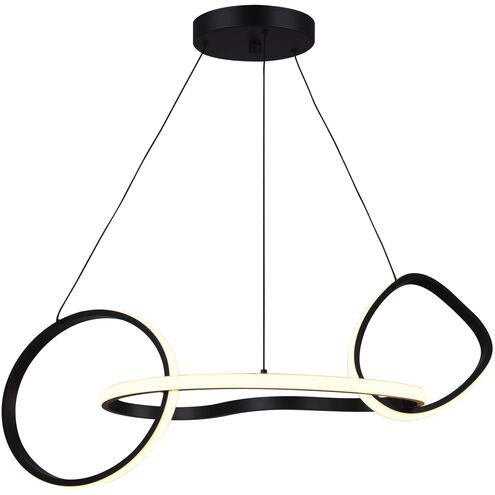 Zuri LED 33 inch Matte Black Chandelier Ceiling Light