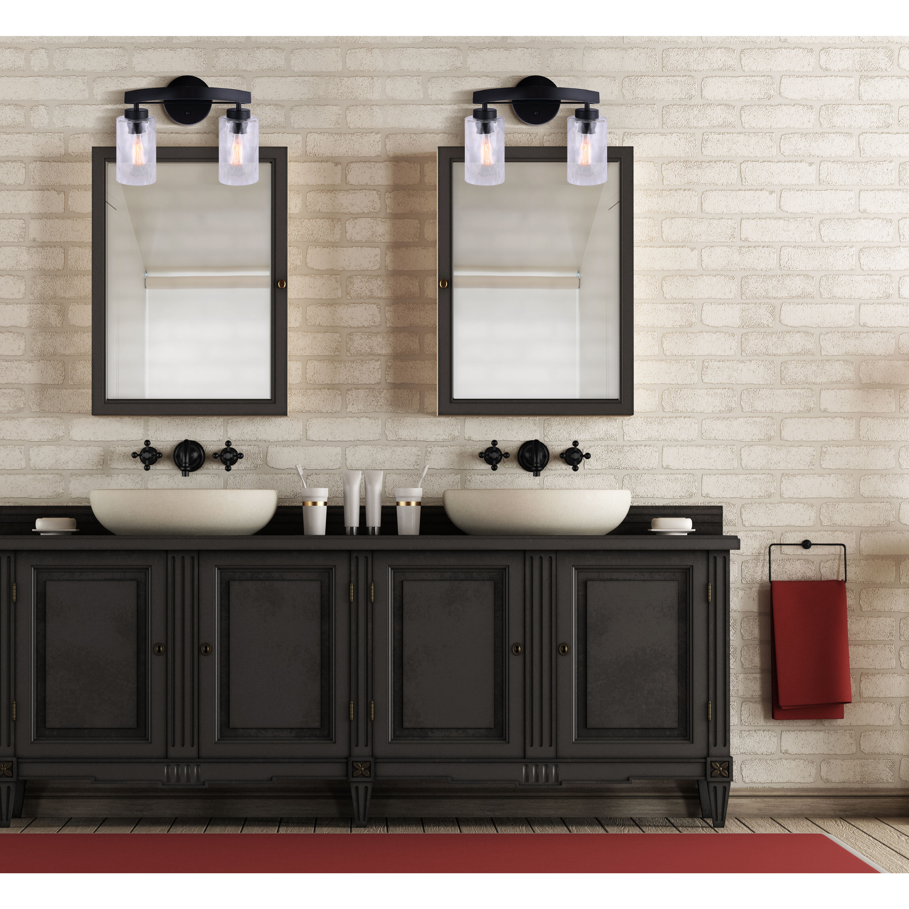 Madison 2 Light 14 inch Black Vanity Light Wall Light