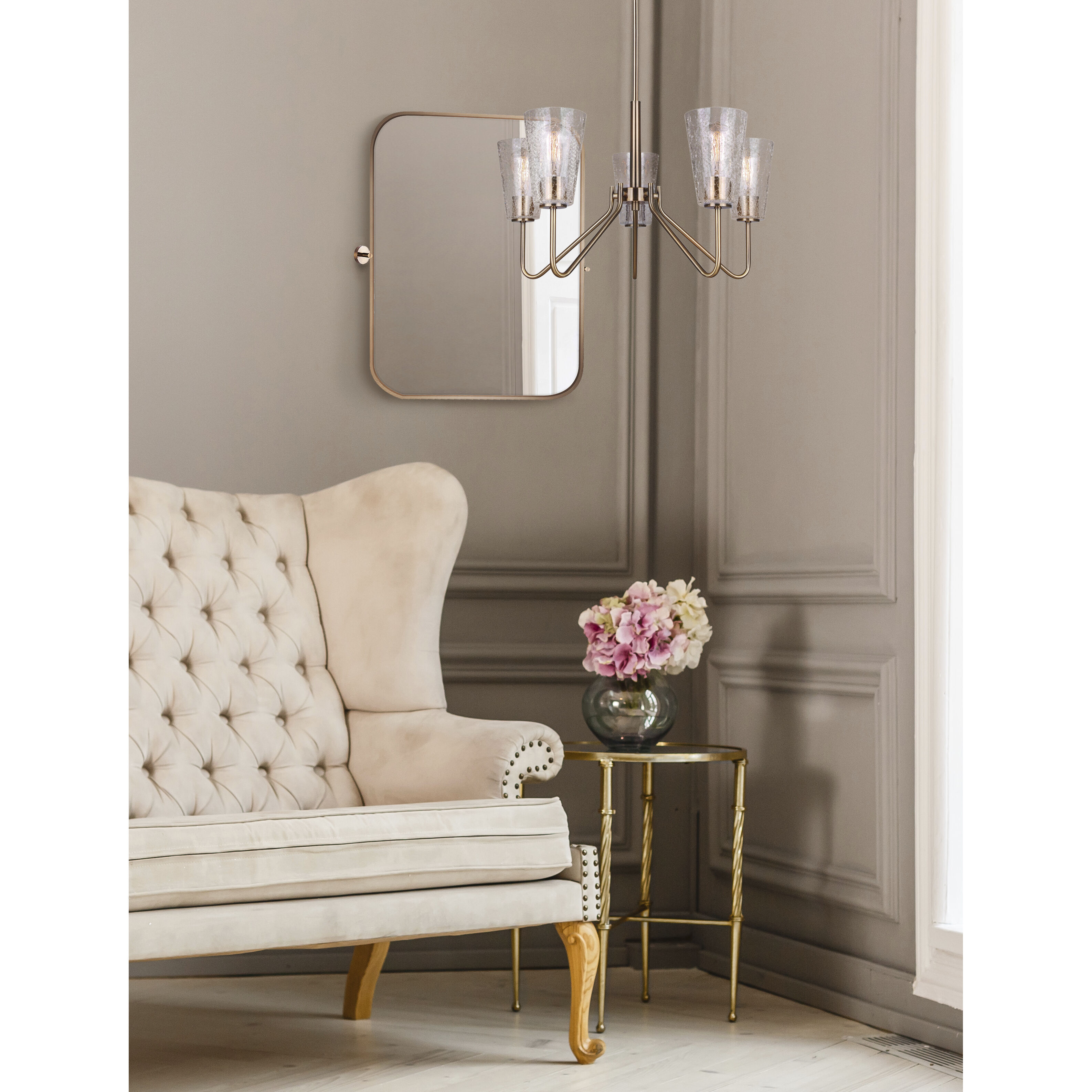 Everly 5 Light 25 inch Gold Chandelier Ceiling Light