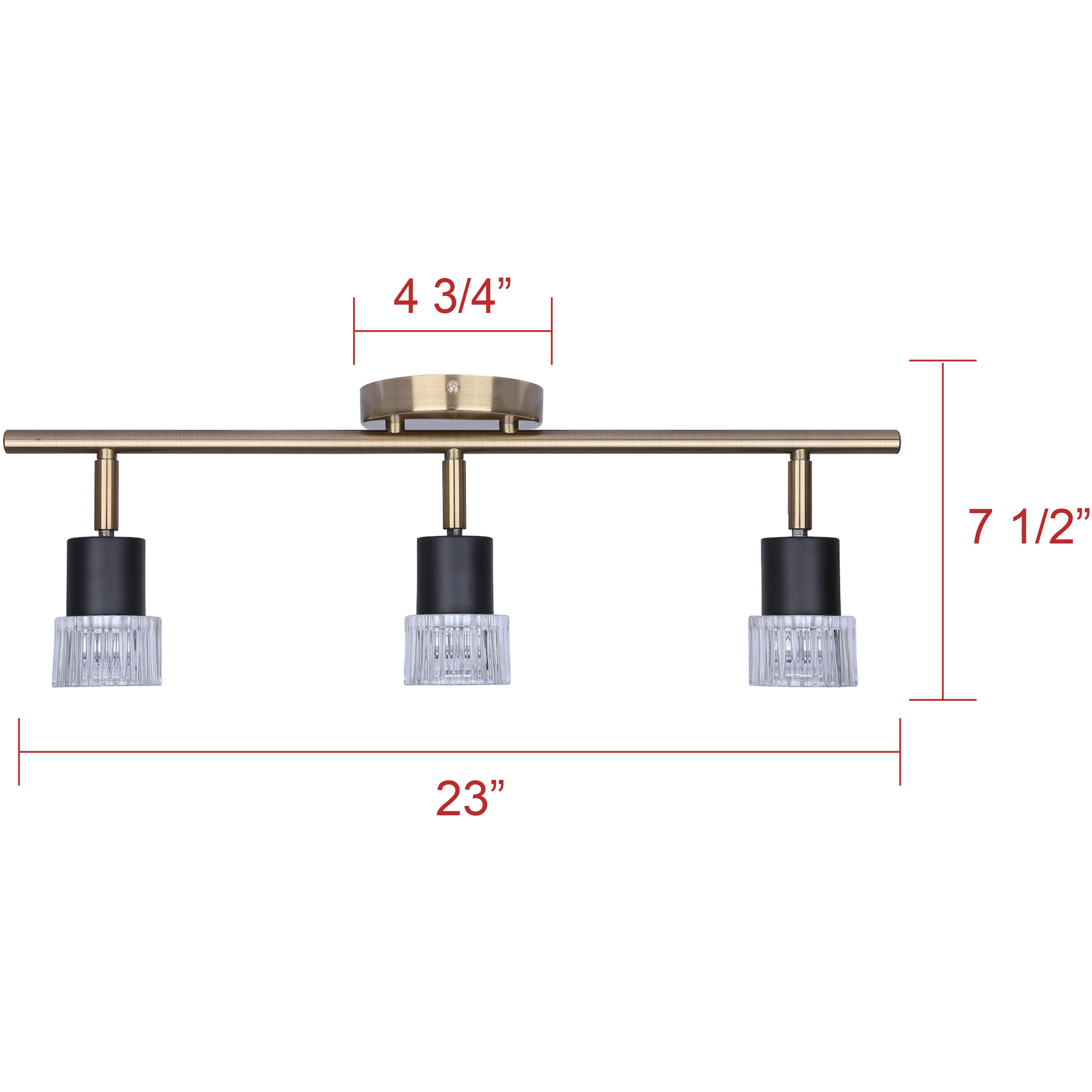 Elsee 3 Light Black/Gold Track Lighting Ceiling Light