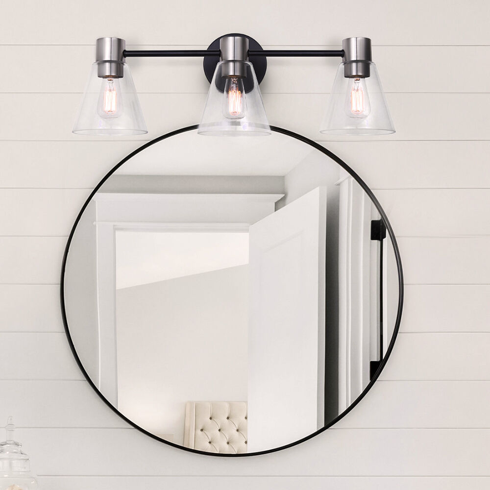 Davina 3 Light 23.5 inch Black/Brushed Nickel Vanity Light Wall Light