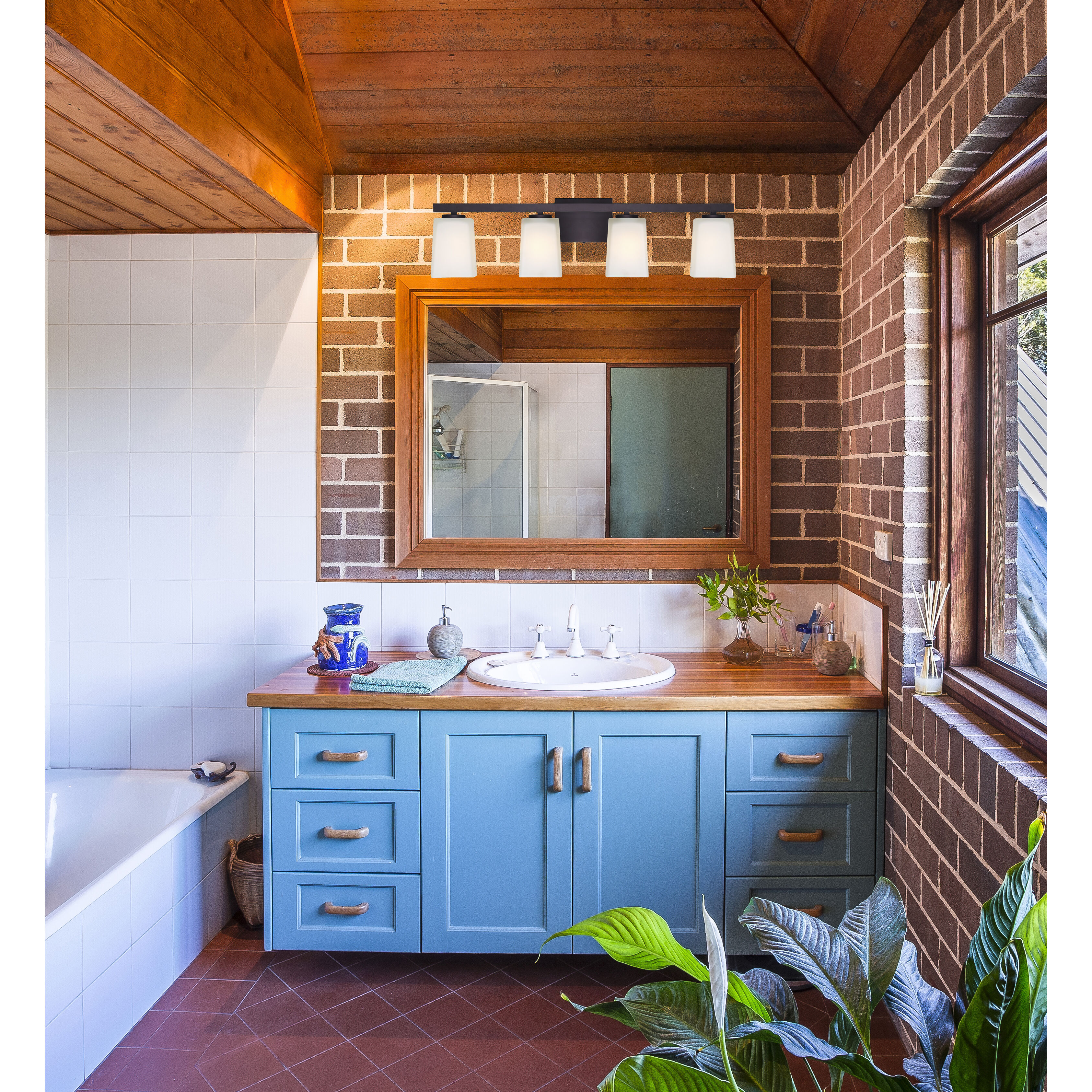 Madison 4 Light 31 inch Oil Rubbed Bronze Vanity Light Wall Light